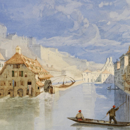 La Cittadella Sopra Namur Belgio Dal Fiume Sambre John Sell Cotman jsc56 quadro stampato su tela