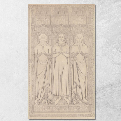 Lastra Sepolcrale Di Robert Braunche E Delle Sue Due Mogli Nella Chiesa Di Santa Margherita A Lynn Norfolk 1364 John Sell Cotma