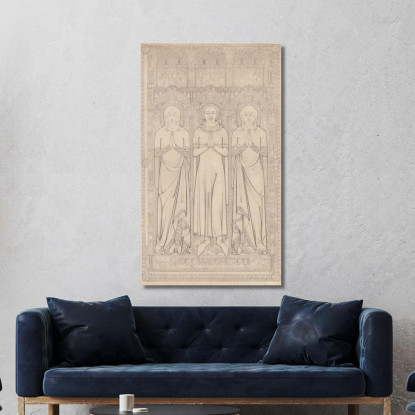 Lastra Sepolcrale Di Robert Braunche E Delle Sue Due Mogli Nella Chiesa Di Santa Margherita A Lynn Norfolk 1364 John Sell Cotma