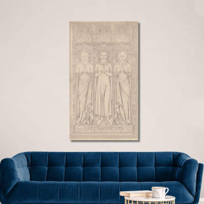 Lastra Sepolcrale Di Robert Braunche E Delle Sue Due Mogli Nella Chiesa Di Santa Margherita A Lynn Norfolk 1364 John Sell Cotma