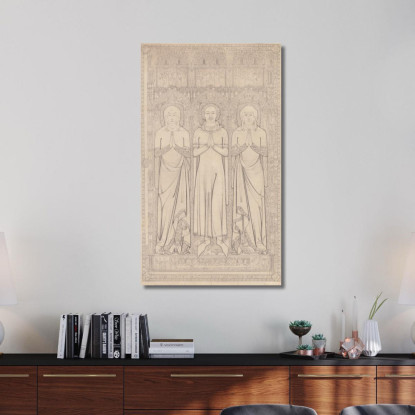 Lastra Sepolcrale Di Robert Braunche E Delle Sue Due Mogli Nella Chiesa Di Santa Margherita A Lynn Norfolk 1364 John Sell Cotma