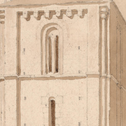 Torre Della Chiesa Del Villaggio Di Saint Maclou Normandia John Sell Cotman jsc58 quadro stampato su tela