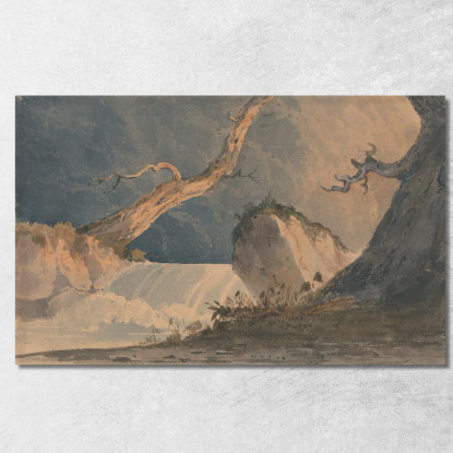 Cascata In Un Paesaggio Desolato John Sell Cotman jsc60 quadro stampato su tela