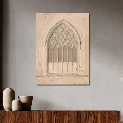 Finestra Ovest Della Chiesa Di Snettisham Norfolk John Sell Cotman jsc63 quadro stampato su tela
