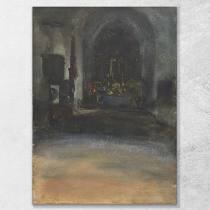 Interno Della Chiesa Spagnola John Singer Sargent jss281 quadro stampato su tela