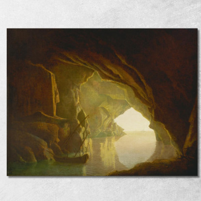 Una Grotta Nel Golfo Di Salerno Al Tramonto Joseph Wright of Derby jwd2 quadro stampato su tela