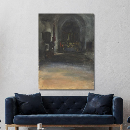 Interno Della Chiesa Spagnola John Singer Sargent jss281 quadro stampato su tela