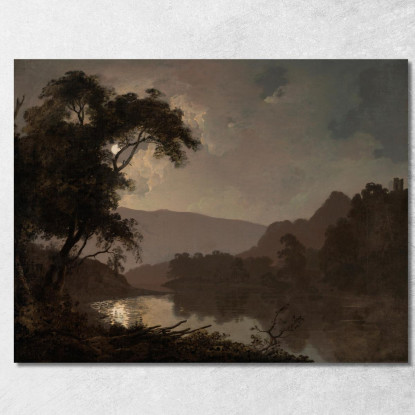 Un Paesaggio Al Chiaro Di Luna Joseph Wright of Derby jwd4 quadro stampato su tela