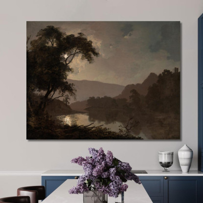 Un Paesaggio Al Chiaro Di Luna Joseph Wright of Derby jwd4 quadro stampato su tela