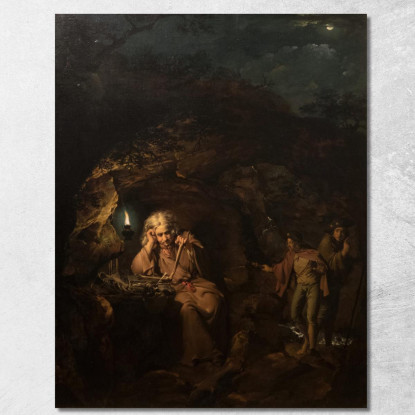 Un Filosofo Alla Luce Della Lampada Joseph Wright of Derby jwd5 quadro stampato su tela