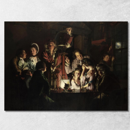 Un Esperimento Su Un Uccello Nella Pompa Pneumatica Joseph Wright of Derby jwd7 quadro stampato su tela