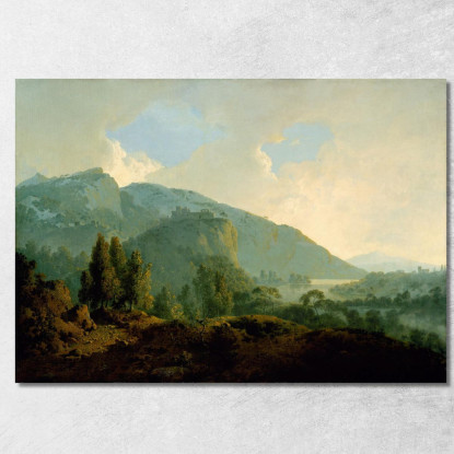 Paesaggio Italiano Con Montagne E Un Fiume Joseph Wright of Derby jwd20 quadro stampato su tela