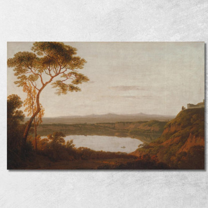 Lago Albano Joseph Wright of Derby jwd22 quadro stampato su tela