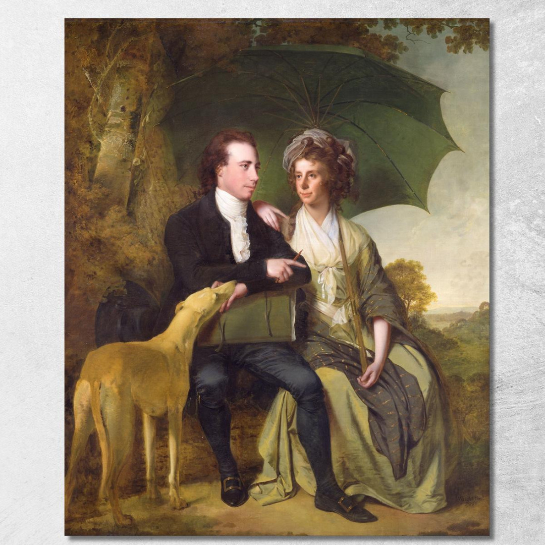 Il Reverendo E La Signora Thomas Gisborne Di Yoxhall Lodge Leicestershire Joseph Wright of Derby jwd62 quadro stampato su tela