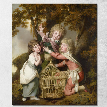 I Bambini Synnot Joseph Wright of Derby jwd63 quadro stampato su tela