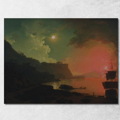 Il Vesuvio Visto Da Posillipo Joseph Wright of Derby jwd64 quadro stampato su tela