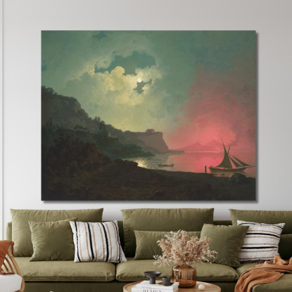 Il Vesuvio In Eruzione Visto Da Posillipo Joseph Wright of Derby jwd65 quadro stampato su tela