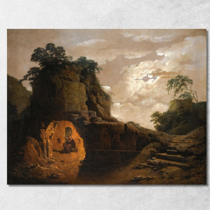 La Tomba Di Virgilio Al Chiaro Di Luna Joseph Wright of Derby jwd68 quadro stampato su tela