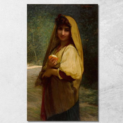 Una Ragazza Italiana Con Un'Arancia Jules Joseph Lefebvre jle3 quadro stampato su tela