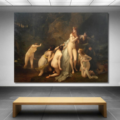 Diana Sorpresa Jules Joseph Lefebvre jle5 quadro stampato su tela