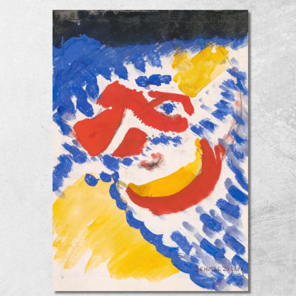 Figure Blu Rosse E Gialle Jules Schmalzigaug jsh1 quadro stampato su tela