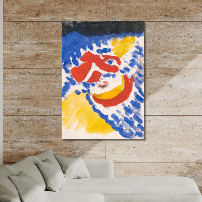 Figure Blu Rosse E Gialle Jules Schmalzigaug jsh1 quadro stampato su tela