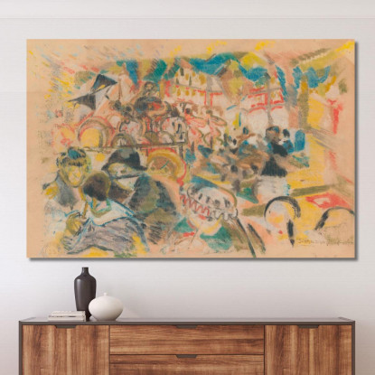 Café-Chantant Jules Schmalzigaug jsh4 quadro stampato su tela