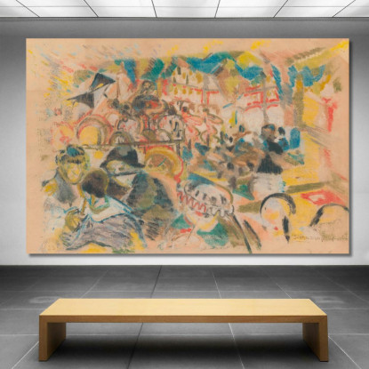 Café-Chantant Jules Schmalzigaug jsh4 quadro stampato su tela