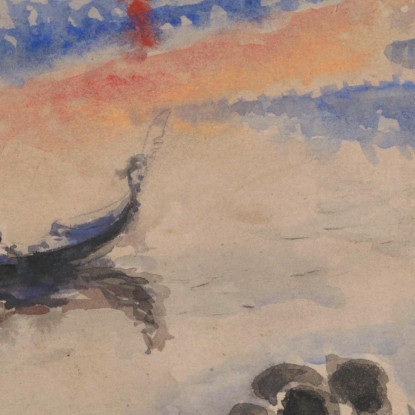 Barca A Vela Rossa E Gondola Jules Schmalzigaug jsh16 quadro stampato su tela