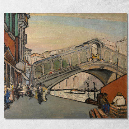 Il Ponte Di Rialto A Venezia Jules Schmalzigaug jsh22 quadro stampato su tela