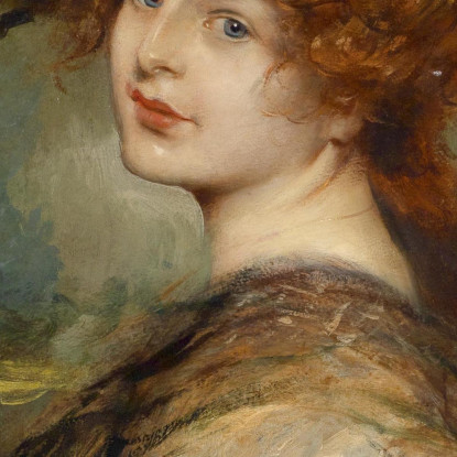 Ritratto Di Una Signora Con Capelli Rossi E Cappello Leopold Schmutzler lsc5 quadro stampato su tela