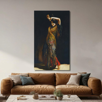 La Ballerina Di Flamenco Leopold Schmutzler lsc13 quadro stampato su tela