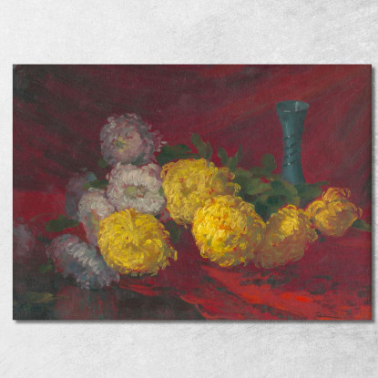 Crisantemi Sul Tavolo Ľudovít Čordák lco9 quadro stampato su tela