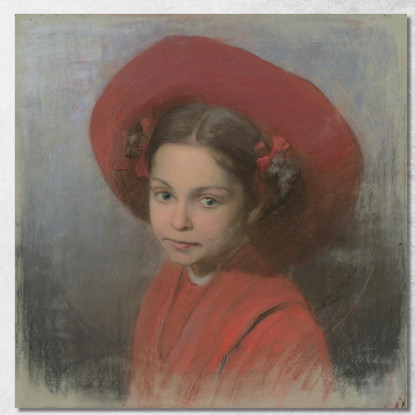 Ritratto Della Figlia Dell'Artista Georgina Ľudovít Čordák lco56 quadro stampato su tela