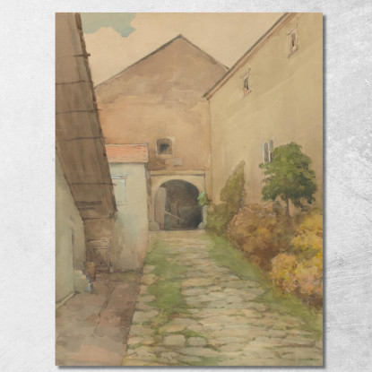 Vecchio Cortile Ľudovít Čordák lco71 quadro stampato su tela