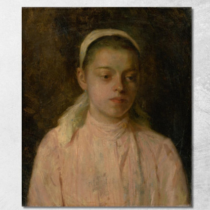 Studio Della Testa Di Una Ragazza Contadina Ľudovít Čordák lco73 quadro stampato su tela