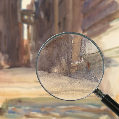 The Calle Della Rosa With The Monte Di Pietà Venice John Singer Sargent jss307 quadro stampato su tela