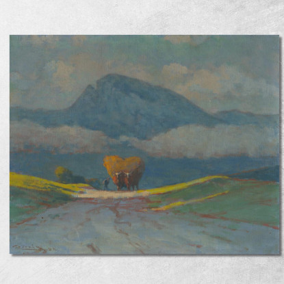 Raccolta Del Fieno Ľudovít Čordák lco94 quadro stampato su tela