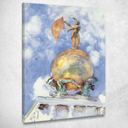 La Statua Della Fortuna Dogana John Singer Sargent jss310 quadro stampato su tela