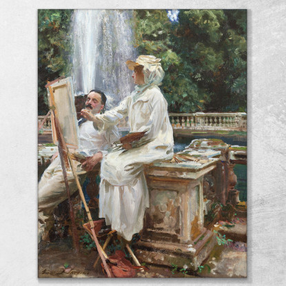 The Fountain Villa Torlonia Frascati Italy John Singer Sargent jss311 quadro stampato su tela