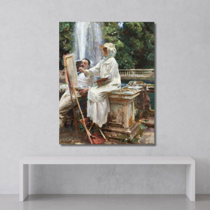 The Fountain Villa Torlonia Frascati Italy John Singer Sargent jss311 quadro stampato su tela
