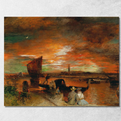 Una Scena Al Crepuscolo A Venezia Oswald Achenbach oac2 quadro stampato su tela