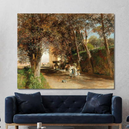 Pomeriggio Nel Parco Di Villa Torlonia A Frascati Oswald Achenbach oac7 quadro stampato su tela
