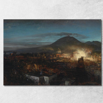 Fuochi D'Artificio A Torre Annunziata Oswald Achenbach oac16 quadro stampato su tela