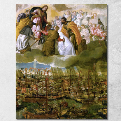 Allegoria Della Battaglia Di Lepanto Paolo Veronese pvr3 quadro stampato su tela