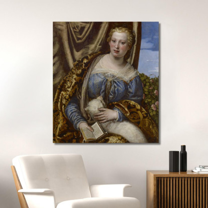 Ritratto Di Una Dama Come Sant'Agnese Paolo Veronese pvr22 quadro stampato su tela