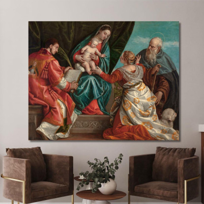 Sacra Conversazione Paolo Veronese pvr29 quadro stampato su tela
