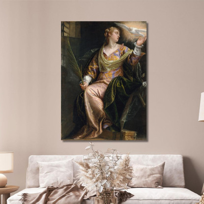 Santa Caterina D'Alessandria In Prigione Paolo Veronese pvr30 quadro stampato su tela