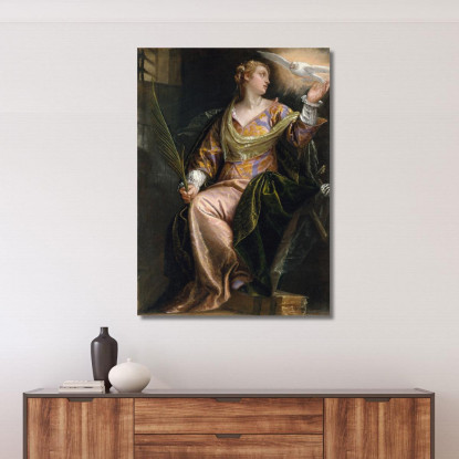 Santa Caterina D'Alessandria In Prigione Paolo Veronese pvr30 quadro stampato su tela