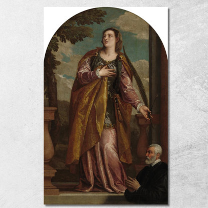 Santa Lucia E Un Donatore Paolo Veronese pvr32 quadro stampato su tela
